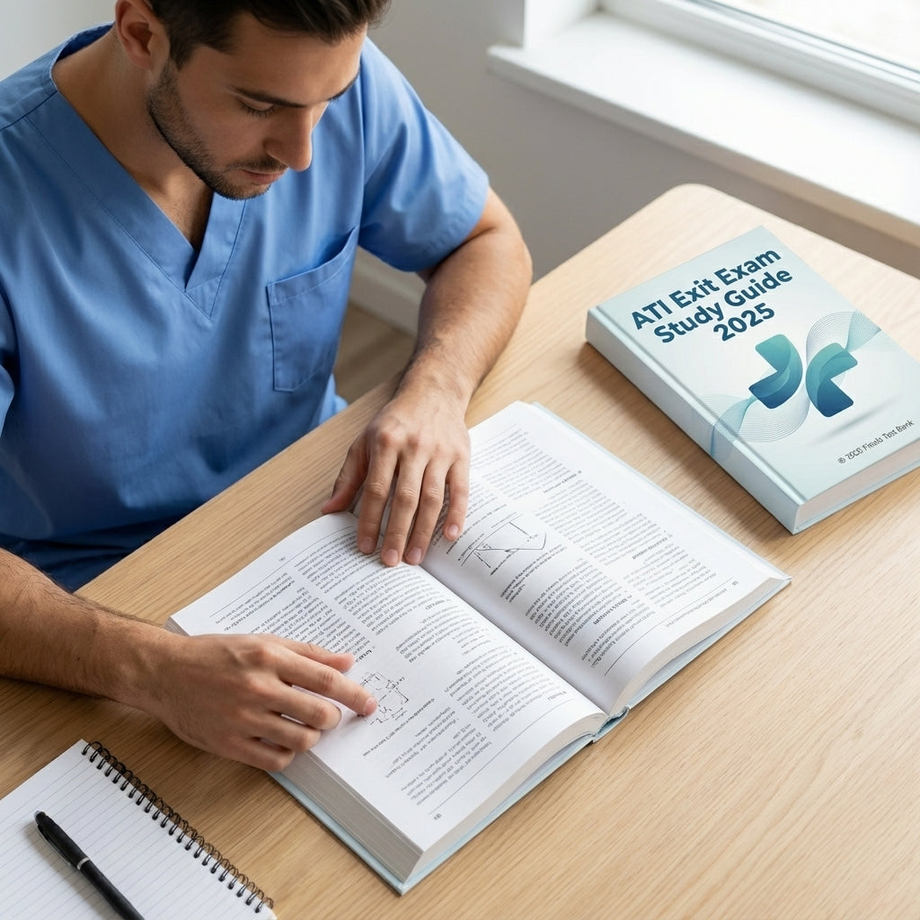 Reading ATI Exit Exam 2025 Study Guide book.