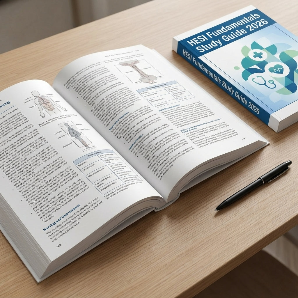 HESI Fundamentals Book On the Table