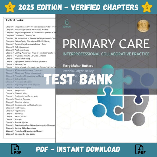 Test Bank – Primary Care, Interprofessional Collaborative Practice, 6th Edition (Buttaro, 2021)
