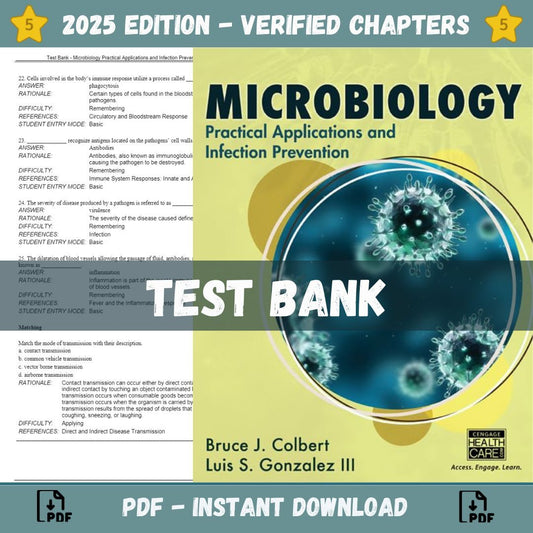 Test Bank – Microbiology Practical Applications and Infection Prevention, 1st Edition (Colbert, 2016)