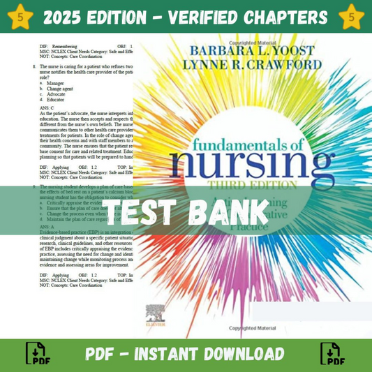 Test Bank - Fundamentals of Nursing: Active Learning for Collaborative Practice, 3rd Edition (Barbara L Yoost, 2019)